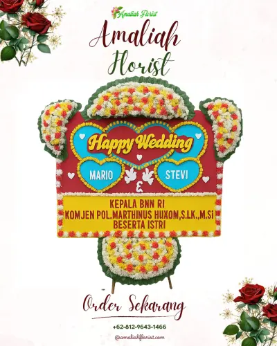 Karangan Papan Bunga Pernikahan di Selawi